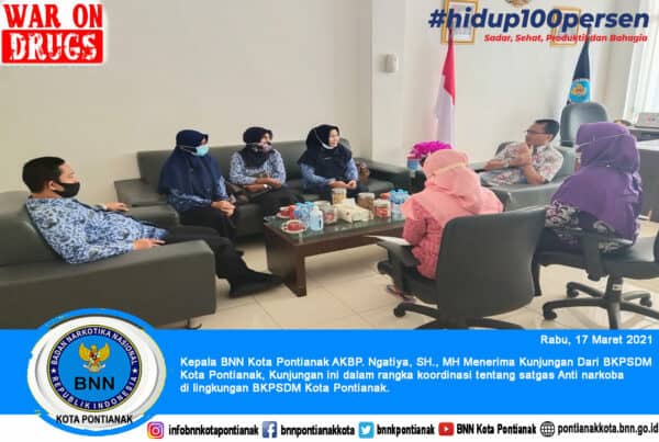 Kepala BNN Kota Pontianak Menerima Kunjungan Dari BKPSDM Kota Pontianak