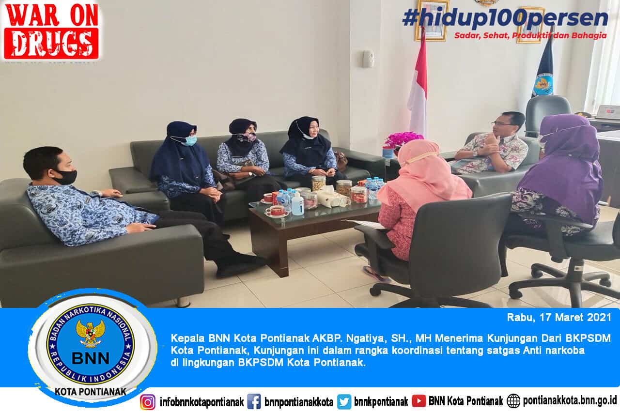 Kepala BNN Kota Pontianak Menerima Kunjungan Dari BKPSDM Kota Pontianak Kepala BNN Kota Pontianak Menerima Kunjungan Dari BKPSDM Kota Pontianak