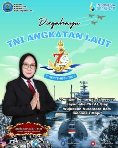 Kepala BNN Kota Pontianak Anida Sari, S.ST., MM beserta Seluruh Staf mengucapkan Dirgahayu TNI Angkatan Laut ke-79 Kepala BNN Kota Pontianak Anida Sari, S.ST., MM beserta Seluruh Staf mengucapkan Dirgahayu TNI Angkatan Laut ke-79